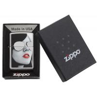 Zippo - Gold Design Sunglasses Red Lipstick - Windproof Lighter